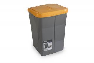 Koš na tříděný odpad oranžové víko; 51x36x36,5 cm; 45 l; plast