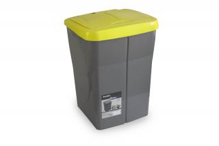 Koš na tříděný odpad zelené víko; 51x36x36,5 cm; 45 l; plast