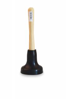 Zvon KLASIK s dřevěnou rukojetí; 27x9 cm; dřevo, guma