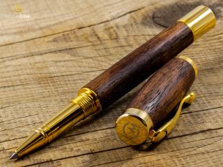 _Dřevěné kuličkové pero Superior American Walnut - Elegant gold