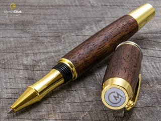 Dřevěné kuličkové pero Superior American Walnut - Burly gold č.475