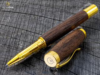 Dřevěné kuličkové pero Superior American Walnut - Elegant gold č.2900