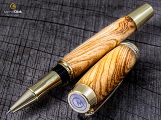 Dřevěné kuličkové pero Superior Ash Tree - Burly gold č.2792