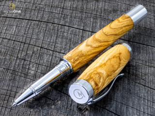 Dřevěné kuličkové pero Superior Ash Tree - Elegant chrome č.2892