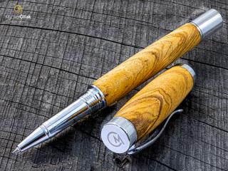 Dřevěné kuličkové pero Superior Ash Tree - Elegant chrome č.2948