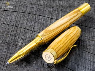 Dřevěné kuličkové pero Superior Ash Tree - Elegant gold č.2946