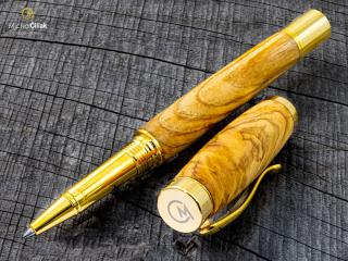 Dřevěné kuličkové pero Superior Ash Tree - Elegant gold č.2947