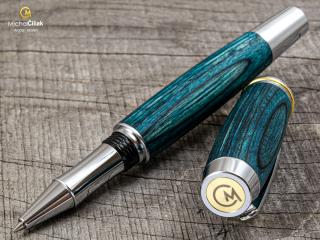 Dřevěné kuličkové pero Superior Blue Wood - Burly chrome č.447