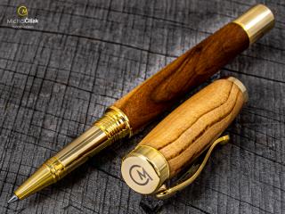 Dřevěné kuličkové pero Superior Cherry Tree - Elegant gold č.2673