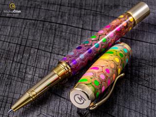 Dřevěné kuličkové pero Superior Colored pencils - Elegant gold č.2797