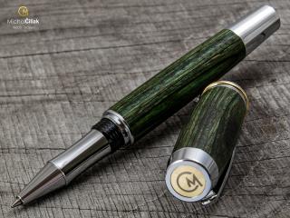 Dřevěné kuličkové pero Superior Green Wood - Burly chrome č.417