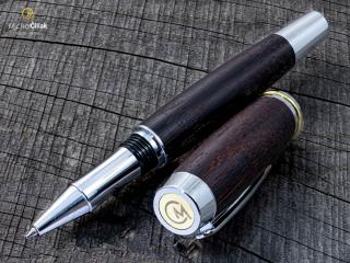 Dřevěné kuličkové pero Superior Makassar Ebony - Burly chrome č.2940