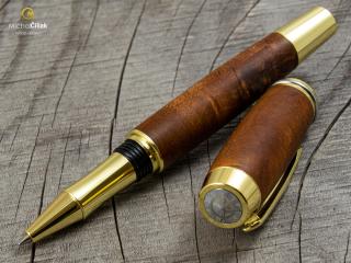 Dřevěné kuličkové pero Superior Maple Burl - Burly gold č.2407