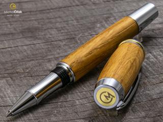 Dřevěné kuličkové pero Superior Oak - Burly chrome č.437