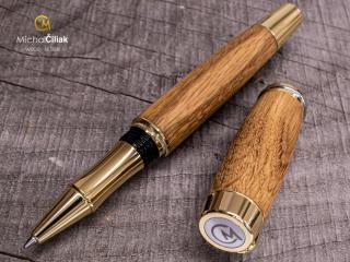 Dřevěné kuličkové pero Superior Oak - Burly gold č.2597