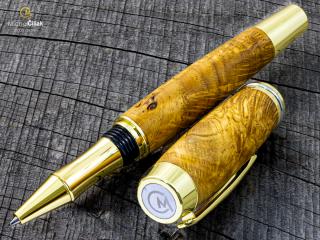 Dřevěné kuličkové pero Superior Oak - Burly gold č.2905