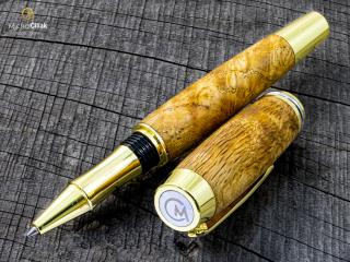 Dřevěné kuličkové pero Superior Oak - Burly gold č.2934
