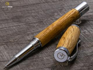 Dřevěné kuličkové pero Superior Oak - Elegant chrome č.433