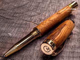 Dřevěné kuličkové pero Superior Oak - Elegant gold č.2621