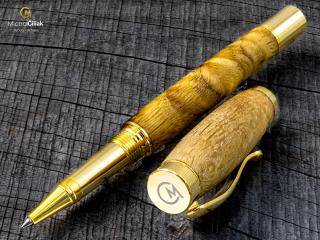 Dřevěné kuličkové pero Superior Oak - Elegant gold č.2852