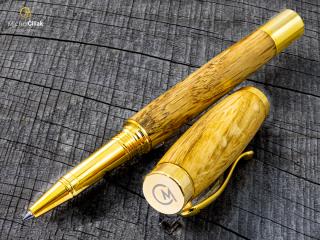 Dřevěné kuličkové pero Superior Oak - Elegant gold č.2953