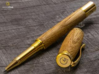 Dřevěné kuličkové pero Superior Oak - Elegant gold č.431