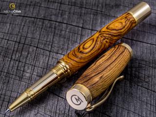 Dřevěné kuličkové pero Superior Olive Tree - Elegant gold č.2761