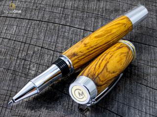 Dřevěné kuličkové pero Superior Olive tree & resin - Burly chrome č.2916