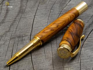 Dřevěné kuličkové pero Superior Olive tree & resin - Elegant gold č.2467