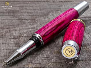 Dřevěné kuličkové pero Superior Pink Wood - Burly chrome č.427