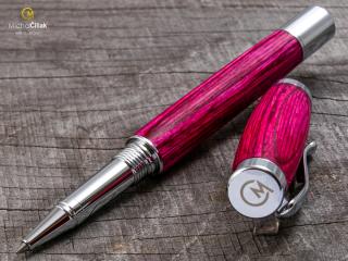 Dřevěné kuličkové pero Superior Pink Wood - Elegant chrome č.423
