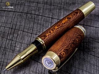 Dřevěné kuličkové pero Superior Platan - Burly gold č.2772