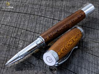 Dřevěné kuličkové pero Superior Platan - Elegant chrome č.2897