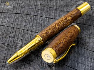 Dřevěné kuličkové pero Superior Platan - Elegant gold č.2898
