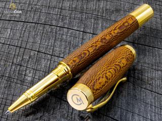 Dřevěné kuličkové pero Superior Platan - Elegant gold č.2910
