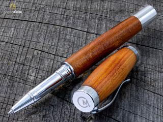 Dřevěné kuličkové pero Superior Plum Tree - Elegant chrome č.2903