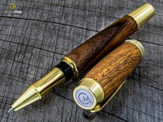 Dřevěné kuličkové pero Superior Royal Walnut - Burly gold č.2720