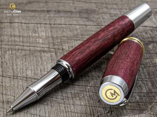 Dřevěné kuličkové pero Superior Superior Purpleheart - Burly chrome č.467