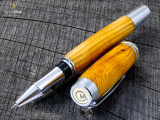 Dřevěné kuličkové pero Superior Yew Tree - Burly chrome č.2920