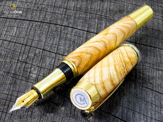 Dřevěné plnící pero Superior Ash Tree - Burly gold č.2889