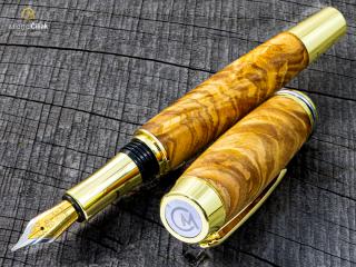 Dřevěné plnící pero Superior Ash Tree - Burly gold č.2908
