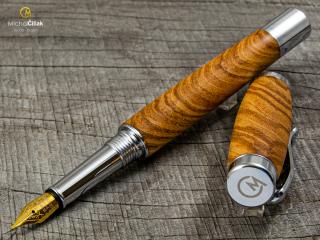 Dřevěné plnící pero Superior Ash Tree - Elegant chrome č.2376