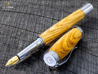 Dřevěné plnící pero Superior Ash Tree - Elegant chrome č.2954