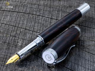 Dřevěné plnící pero Superior Desert Ironwood - Elegant chrome č.2891