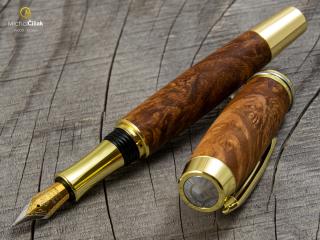 Dřevěné plnící pero Superior Maple Burl - Burly gold č.2408