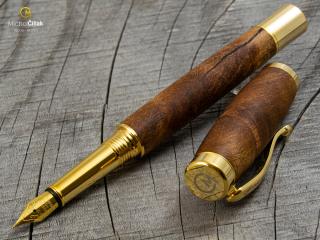 Dřevěné plnící pero Superior Maple Burl - Elegant gold č.2422