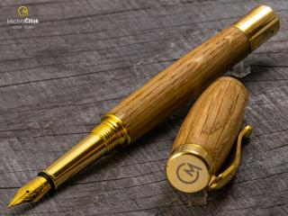 Dřevěné plnící pero Superior Oak - Elegant gold č.430