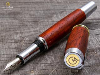 Dřevěné plnící pero Superior Padouk - Burly chrome č.456