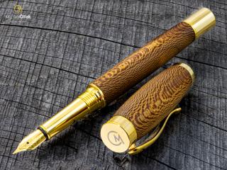Dřevěné plnící pero Superior Platan - Elegant gold č.2901