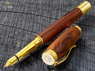 Dřevěné plnící pero Superior Plum Tree - Elegant gold č.2914